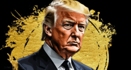 Ilustração de Donald Trump no site worldlibertyfinancial