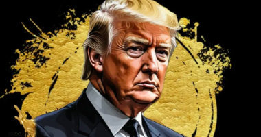 Ilustração de Donald Trump no site worldlibertyfinancial