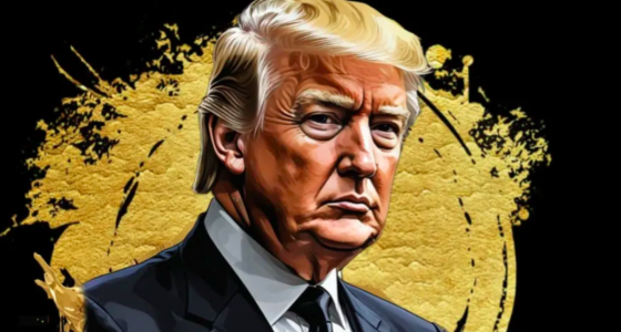 Ilustração de Donald Trump no site worldlibertyfinancial