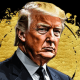 Ilustração de Donald Trump no site worldlibertyfinancial