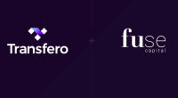 Montagem com fundo escuro com os logos da Transfero e Fuse Capital