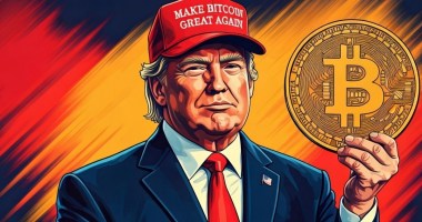 ilustração de trump com bitcoin