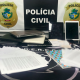 celuares e docuemntos apreendidos pela polícia de Goiás