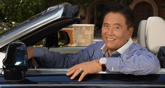 robert kiyosaki, o pai rico posa par foto dentro de carro