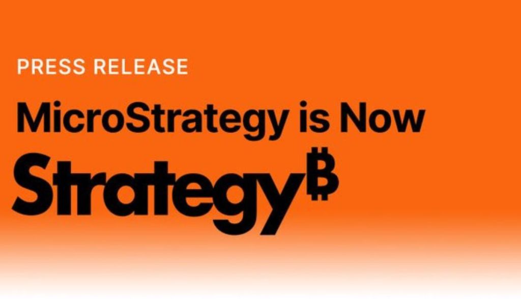 Imagem da matéria: MicroStrategy muda de nome para Strategy e acrescenta símbolo do Bitcoin no novo logo