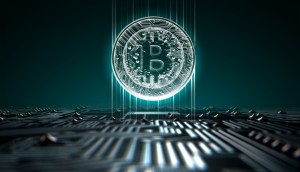 ilustração do Bitcoin ascendente