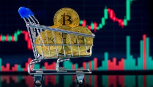 carrinho com moedas de bitcoin BTC